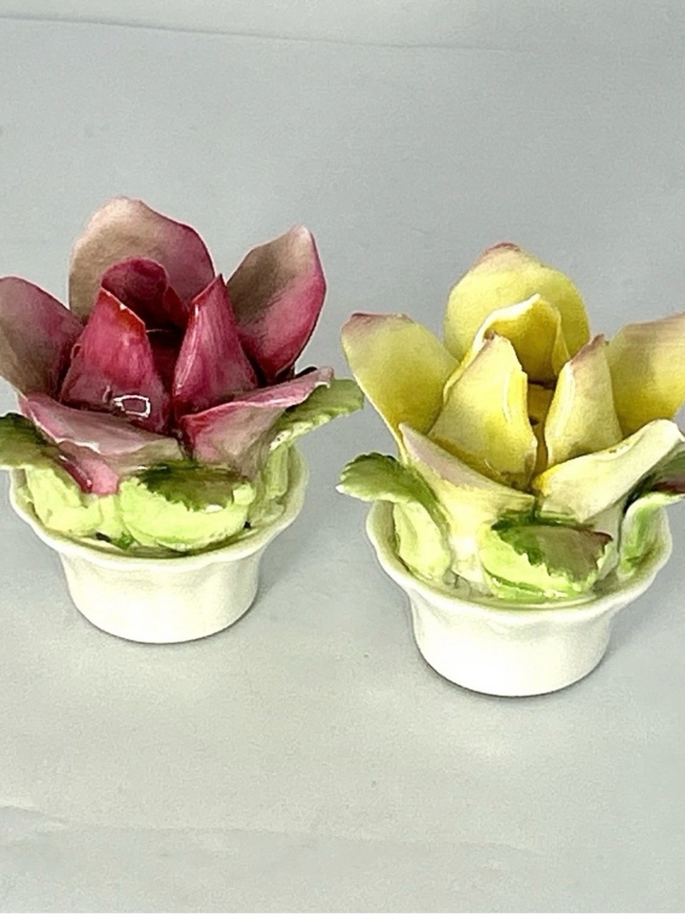 Vintage Royal Adderley Hand Painted Bone China Rose Flower Salt Pepper Shakers